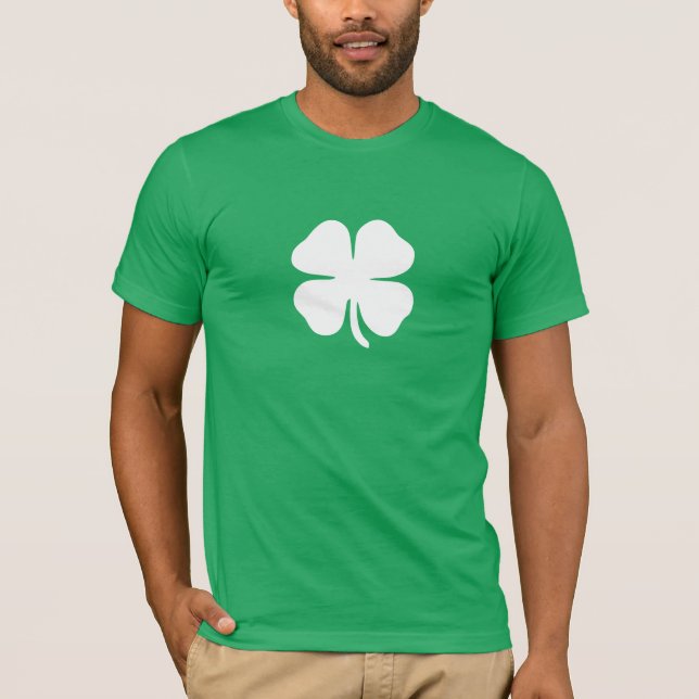 Lucky Four Leaf Clover Irish T-Shirt (Front)