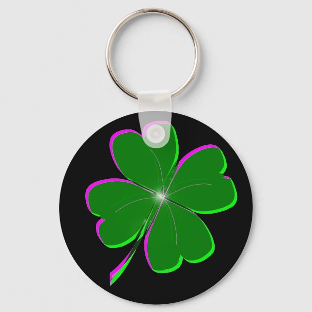Lucky Four Leaf Clover  Keychain (Front)