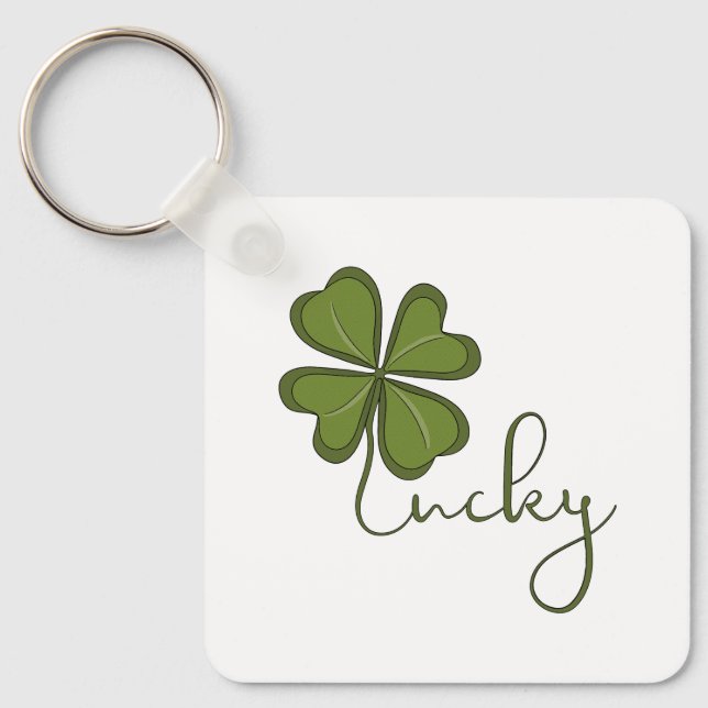 Lucky Four Leaf Clover Keychain (Front)