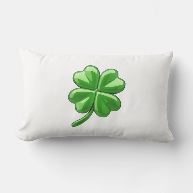 Lucky four leaf clover lumbar pillow (Front)