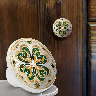 Lucky Four-leaf clover luxury Ceramic Knob