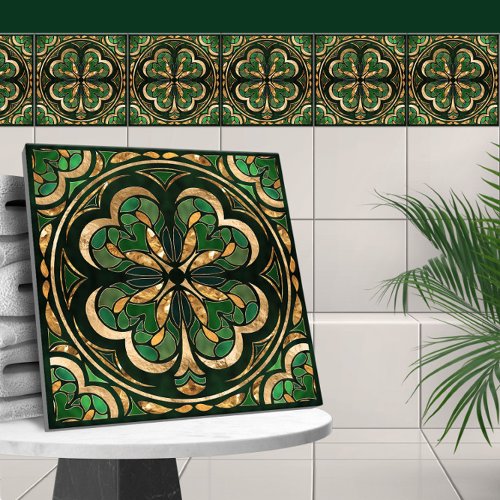 Lucky Four_leaf clover luxury  Ceramic Tile