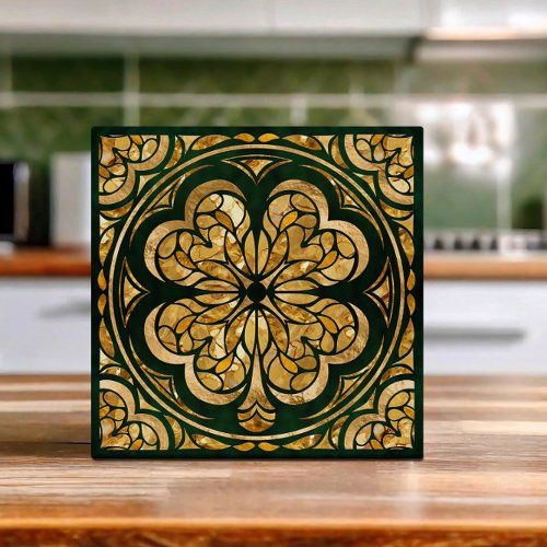 Lucky Four_leaf clover luxury  Ceramic Tile