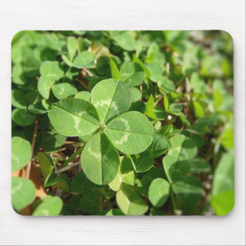 Lucky Four Leaf Clover Mouse Pad