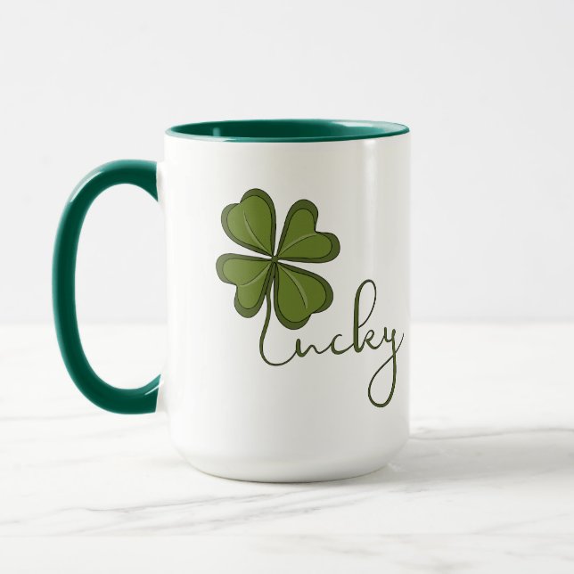 Lucky Four Leaf Clover Mug (Left)