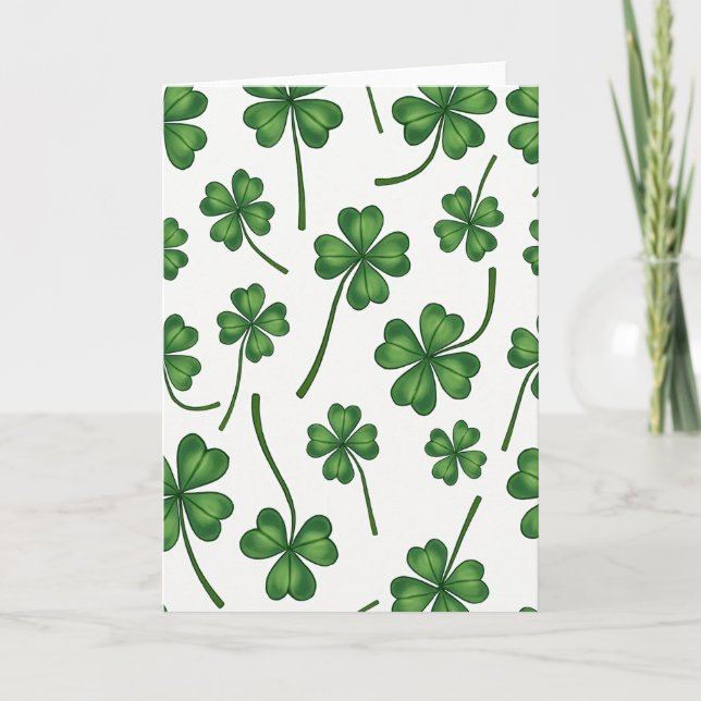 Lucky Four Leaf Clover Pattern Card (Front)