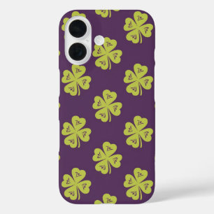 Lucky Four-Leaf Clover Pattern iPhone 16 Case
