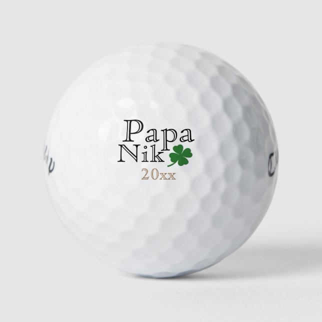 Lucky four leaf clover personalized golf balls (Front)