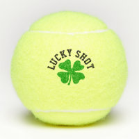 Lucky four leaf clover personalized sports gift tennis balls