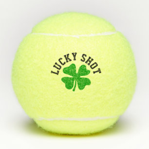 Lucky four leaf clover personalized sports gift tennis balls
