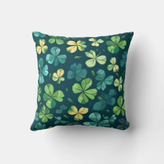 Lucky four-leaf clover pillow