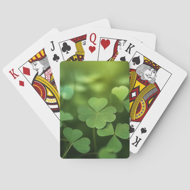 Lucky Four Leaf Clover Poker Cards (Back)