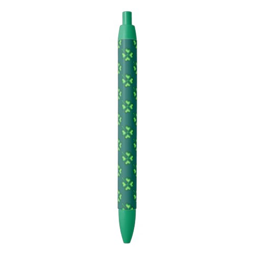 Lucky four leaf clover shamrock black ink pen