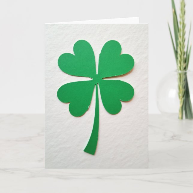Lucky Four Leaf Clover Simple Card (Front)
