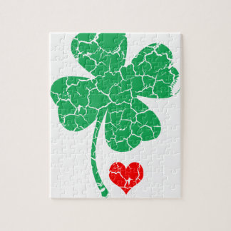 Lucky Four Leaf Clover - St Patrick's Day Jigsaw Puzzle