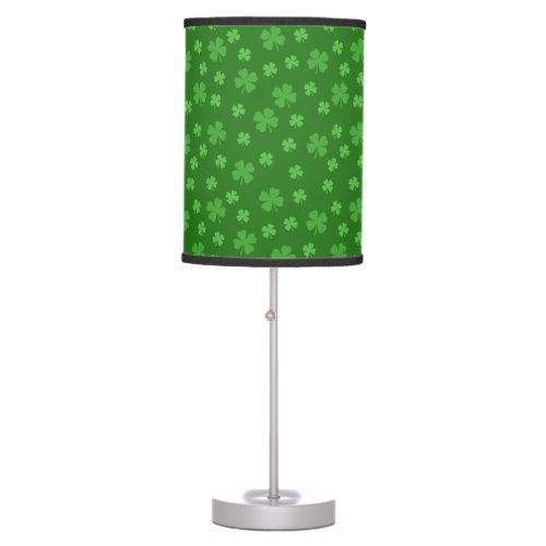 Lucky Four Leaf Clover St Patricks Day Pattern Table Lamp