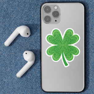 Lucky Four Leaf Clover St Patrick's Day Sticker