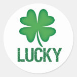 Lucky Four Leaf Clover St. Patrick&#39;s Day Stickers at Zazzle