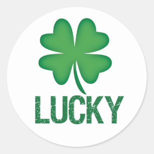 Lucky Four leaf clover St. Patrick's Day stickers