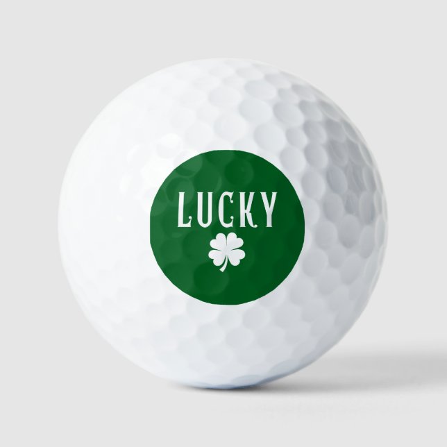 Lucky Four Leaf Clover St Patrick's  Golf Balls (Front)