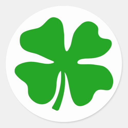 Lucky four leaf clover  St Pattys Day Classic Round Sticker