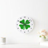 Lucky four leaf clover | St Patty's Day Round Clock (Home)