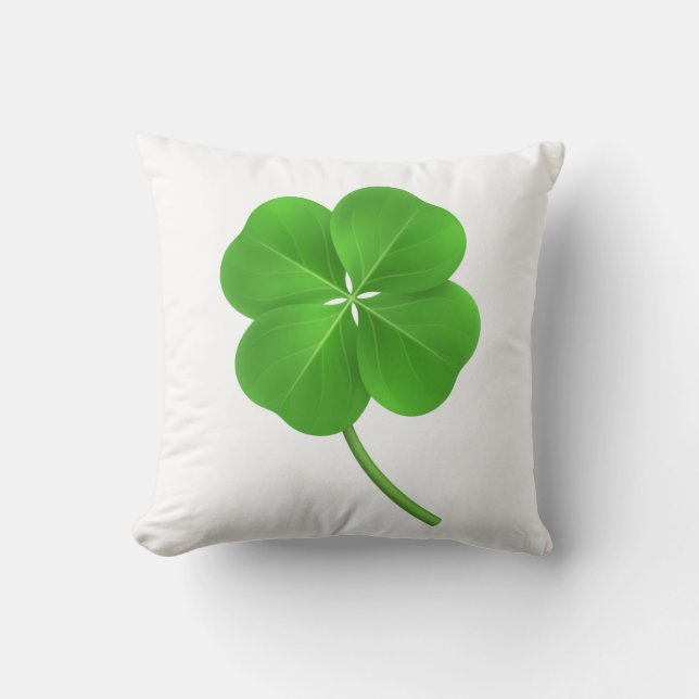 Lucky four leaf clover throw pillow (Front)
