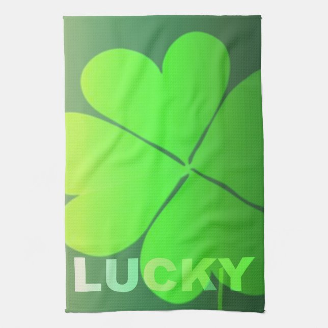 Lucky Four Leaf Clover Towel (Vertical)