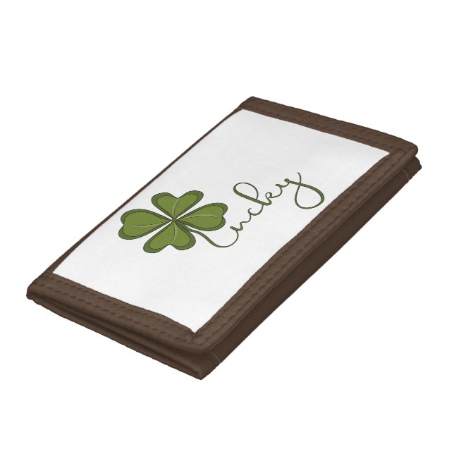 Lucky Four Leaf Clover Trifold Wallet (Bottom)