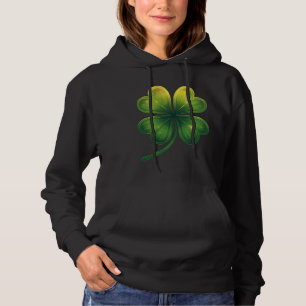 Lucky Four-Leaf Clover - Vintage Green Design Hoodie