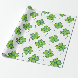 Lucky Four Leaf Clover Wrapping Paper