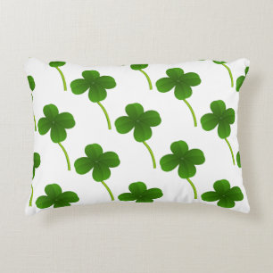 Lucky Four Leaf Clovers Accent Pillow