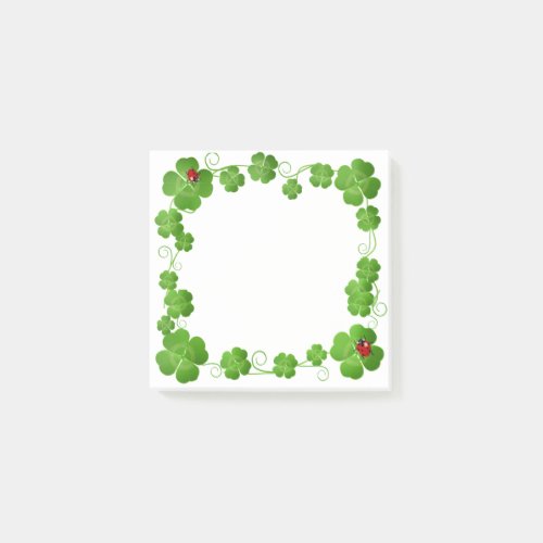 Lucky Four_Leaf Clovers  Ladybugs Post_it Notes