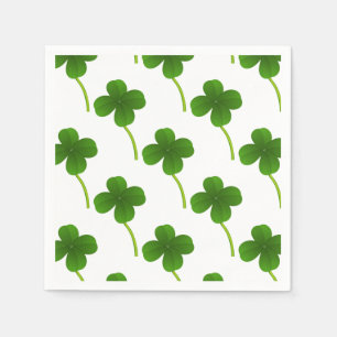 Lucky Four Leaf Clovers Paper Napkins