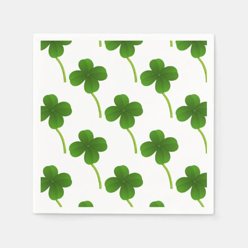 Lucky Four Leaf Clovers Paper Napkins