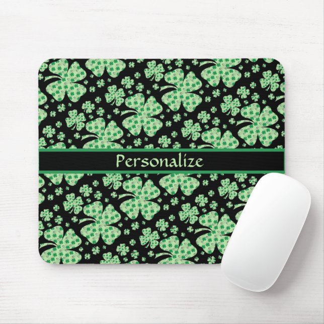Lucky Four Leaf Clovers Personalize Mouse Pad (With Mouse)