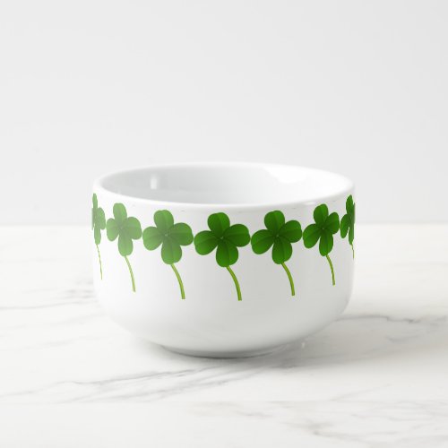 Lucky Four Leaf Clovers Soup Mug