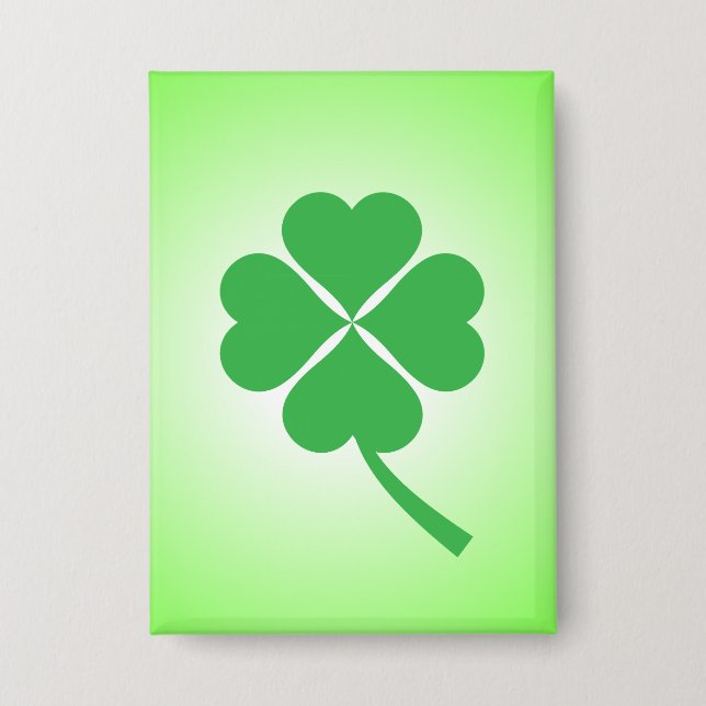 Lucky Four Leaf Shamrock Design-87906 Button (Front)