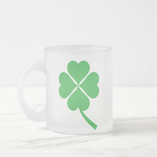 Lucky Four Leaf Shamrock Design-87906 Frosted Glass Coffee Mug