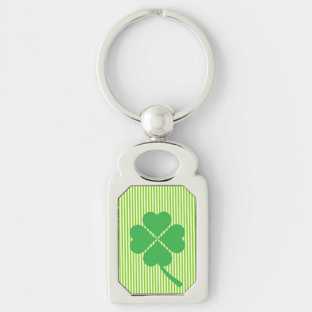 Lucky Four Leaf Shamrock Design-87906 Keychain (Front)