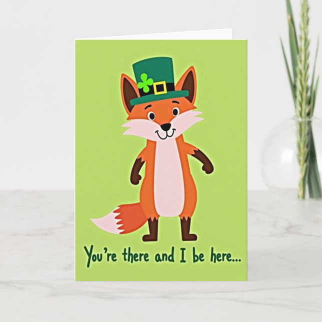 Lucky Fox Irish Cheer Card (Front)