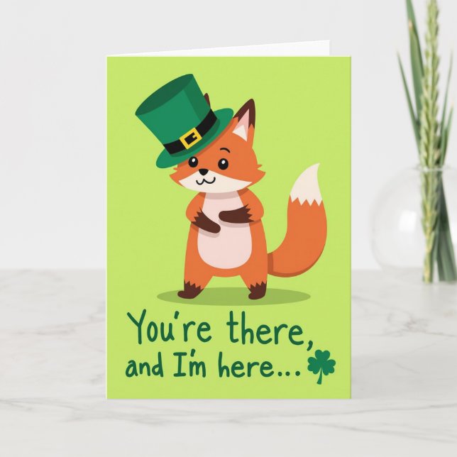 Lucky Fox St Patricks Day Card (Front)