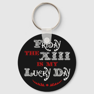Lucky Friday the 13th Black Keychain