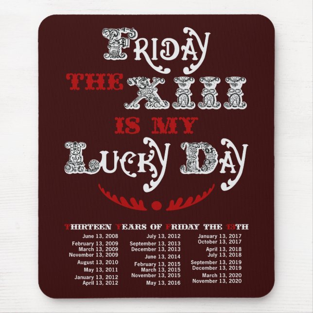 Lucky Friday the 13th Dark Mousepad (Front)