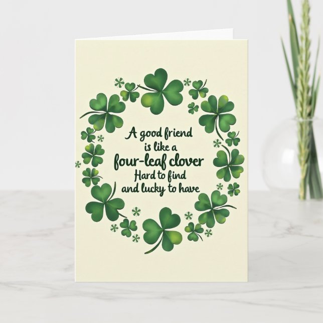 Lucky Friend Clover Card (Front)
