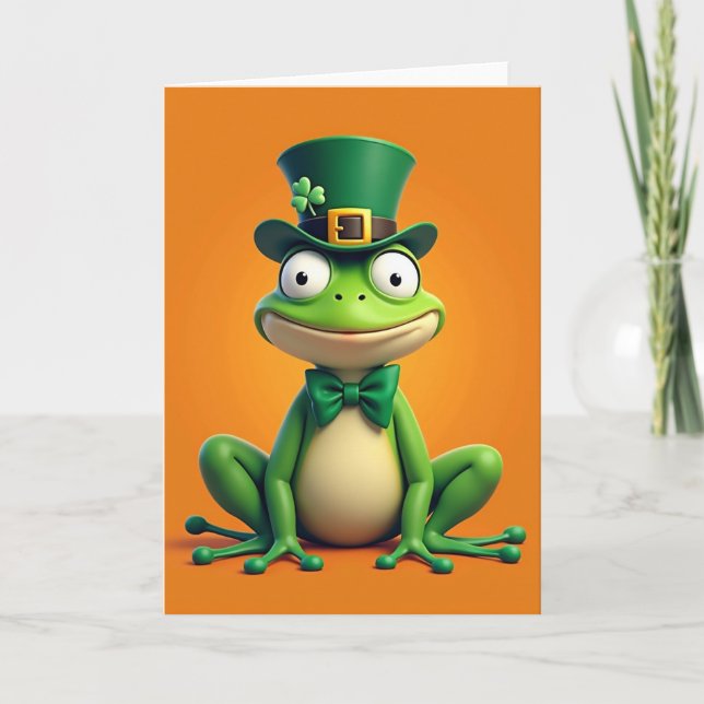 Lucky Frog St Patricks Day Card (Front)