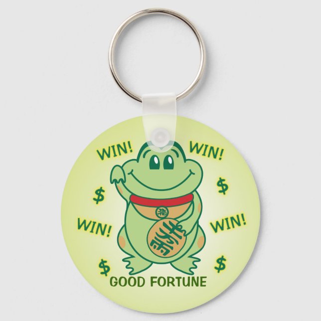 Lucky Frog Win! Keychain (Front)