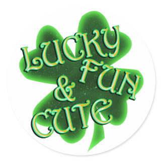 Lucky Fun Cute St. Patrick's Day Classic Round Sticker