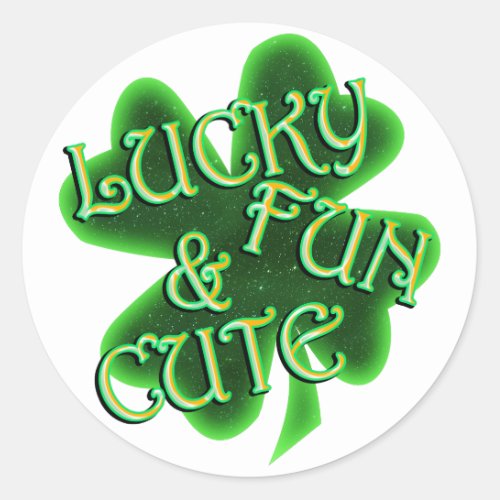 Lucky Fun Cute St Patricks Day Classic Round Sticker