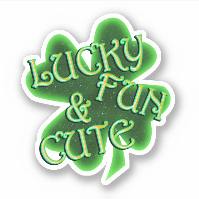 Lucky Fun Cute St. Patrick's Day Sticker (Front)